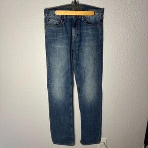 American Eagle Men Original Straight Blue Jeans Size 32x34 Hemmed Classic Casual